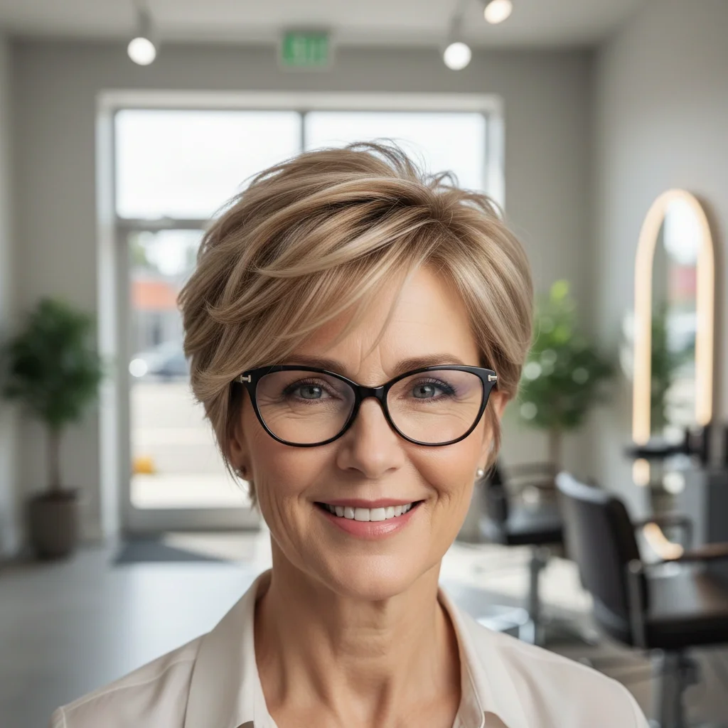 18 Short Hairstyles for Women Over 60 With Glasses