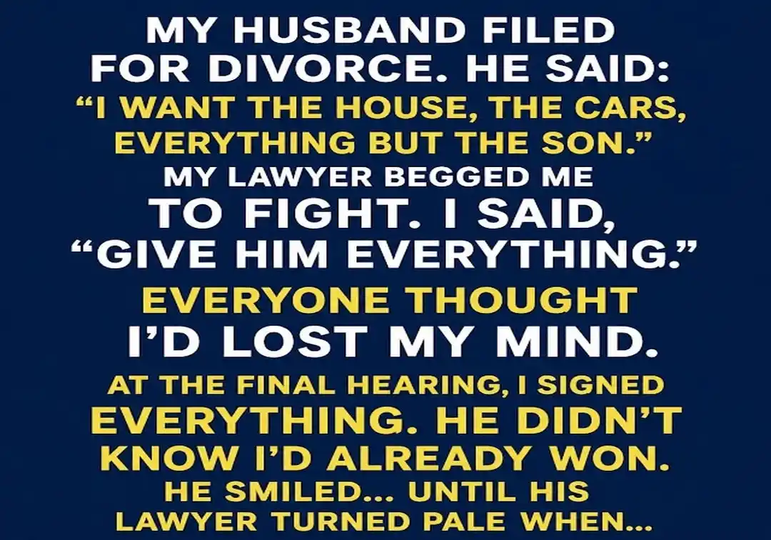 My Husband Wanted the House, the Cars, and Everything—So I Let Him Have It. Then His Lawyer Turned Pale